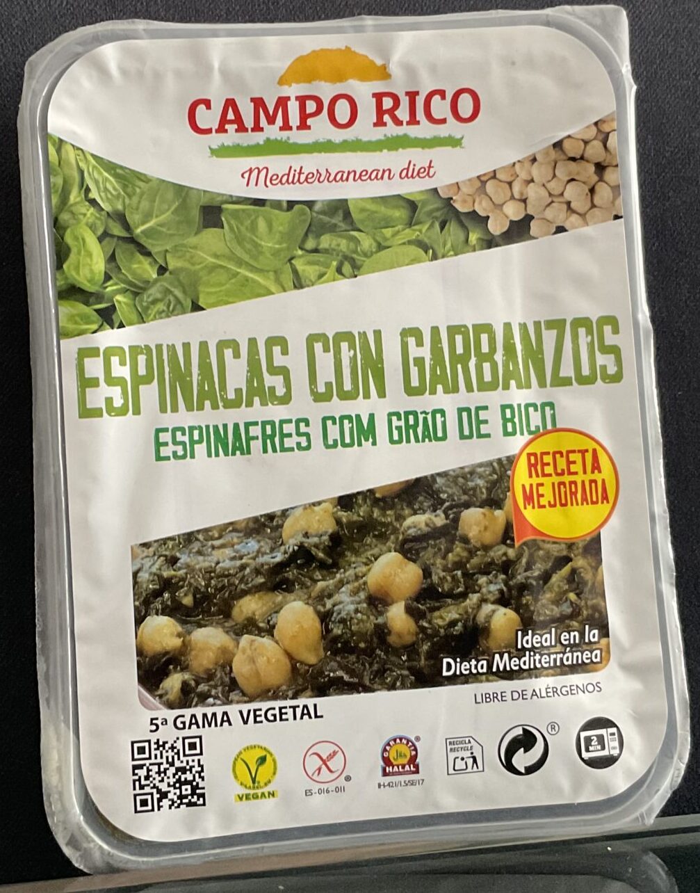 Spinach with chickpeas- Campo Rico- 360g